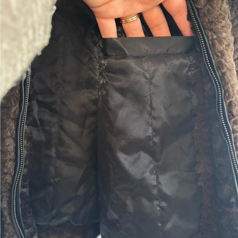 Pamela McCoy Dark Brown Faux Fur Coat - Picture 5 of 6
